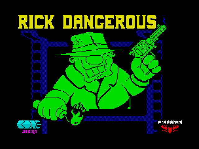 Rick Dangerous title screen for ZX Spectrum